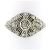 Image 4 : Antique Art Deco 18k Gold 1 ctw Old Cut Diamond Dome Filigree Dinner Cocktail Ri