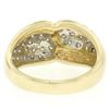 Image 7 : 14k Yellow Gold 0.75 ctw Pave Round E VS Diamond Cluster Puffed Band Bypass Ring