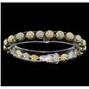 Image 1 : 3.35 ctw Diamond Bracelet - 14KT White and Yellow Gold