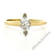 Image 2 : 18kt Yellow and White Gold 0.38 ctw Marquise Cut Diamond Solitaire Engagement Ri