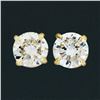 Image 1 : 14k Yellow Gold 1.11 ctw Round Brilliant Cut Diamond Claw Prong Stud Earrings