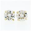 Image 2 : 14k Yellow Gold 1.11 ctw Round Brilliant Cut Diamond Claw Prong Stud Earrings