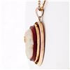 Image 4 : Rare Antique Victorian 14K Rose Gold Raised Carved Agate Cameo Open Work Pendant