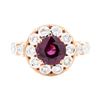 Image 2 : 3.01 ctw Round Mixed Rhodolite Garnet And Round Brilliant Cut Diamond Ring - 14K