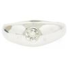 Men's 14kt White Gold 0.25 ctw Bezel Round Diamond Solitaire Band Ring