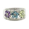 Image 2 : 1.20 ctw Multi-Colored Gemstone and Diamond Ring - 14KT White Gold