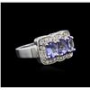 14KT White Gold 2.52 ctw Tanzanite and Diamond Ring