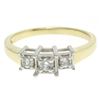 14k Yellow Gold 0.19 ctw Illusion Set Round Brilliant Diamond 3 Stone Ring