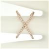 Image 8 : 14k Rose Gold 0.50 ctw 45 Round Brilliant Diamond Simple X Ex Cross Band Ring