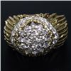 Image 5 : Hammerman Brothers 18K Yellow Gold & Platinum 1.60 ctw Diamond Cluster Ring Desi