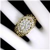 Image 9 : Hammerman Brothers 18K Yellow Gold & Platinum 1.60 ctw Diamond Cluster Ring Desi
