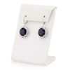 Image 3 : 14.80 ctw Blue Sapphire and 0.46 ctw Diamond 14K White Gold Earrings