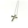 Image 4 : NEW 14k White Gold .65 ctw Pave Set Diamond Box Milgrain Cross Pendant w/ Chain