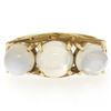 Image 4 : Antique 18k Gold 4.50 ctw Three Stone Cabochon Moonstone Open Work Band Ring