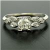 Image 2 : Antique Art Deco Platinum 0.90 ctw Old European & Marquise Diamond Solitaire Rin