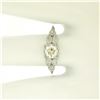 Image 5 : Antique Art Deco Platinum 0.90 ctw Old European & Marquise Diamond Solitaire Rin