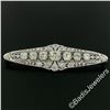 Image 3 : Art Deco Platinum 6.00 ctw Old European and Mine Cut Diamond Filigree Brooch