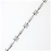 Image 5 : 18K White Gold 7" 1.50 ctw Floral Diamond Cluster & Marquise Bar Link Bracelet
