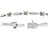 Image 8 : 18K White Gold 7" 1.50 ctw Floral Diamond Cluster & Marquise Bar Link Bracelet