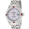 Image 2 : Rolex Ladies Stainless Steel Pink MOP Diamond & Ruby Oyster Perpetual Datejust W