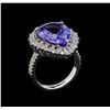Image 4 : 9.24 ctw Tanzanite and Diamond Ring - 14KT White Gold