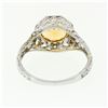 Image 7 : 14k White Gold 1.80 ctw Fine Filigree & Milgrain Work Citrine Solitaire Ring