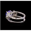 Image 3 : 1.98 ctw Tanzanite and Diamond Ring - 14KT White Gold