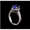 Image 4 : 14KT White Gold 2.95 ctw Tanzanite and Diamond Ring