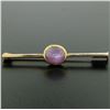 Image 3 : 18k Yellow Gold 2.50 ctw Oval Bezel Set Pink Star Sapphire Bar Pin Brooch