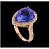 Image 4 : GIA Cert 8.88 ctw Tanzanite and Diamond Ring - 14KT Rose Gold