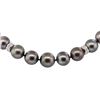 Image 2 : 0.67 ctw Diamond and Tahitian Pearl Necklace - 14KT White Gold