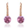 Image 1 : 14k Rose Gold  3.37CTW Amethys and Diamond Earrings