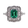 Image 1 : 1.46 ctw Emerald and Diamond Ring - Platinum