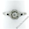 Image 4 : Art Deco 14kt White Gold 0.28 ctw Diamond Solitaire Engagement Ring