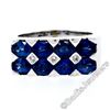 18kt White Gold 4.03 ctw Dual Row Oval Cut Sapphire & Diamond Band Ring