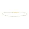 Image 2 : Two-Tone Ankle Bracelet - 14KT White and Yellow Gold