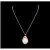23.65 ctw Opal and Diamond Pendant With Chain - 14KT Rose Gold