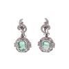 Image 5 : 7.80 ctw Emerald And Diamond Ring And Earrings - 14KT White Gold