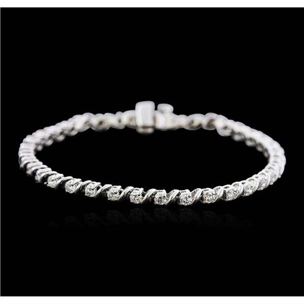 14KT White Gold 2.23 ctw Diamond Tennis Bracelet