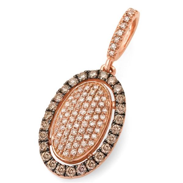 14k Rose Gold  0.39CTW Diamond and Brown Diamonds Pendant