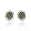Image 1 : 14k White Gold 0.47CTW Diamond and Green Dia Earrings, (SI/H)