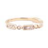 Image 1 : 0.25 ctw Diamond Straight Line Station Ring with Milgrain Detailing - 14KT Rose