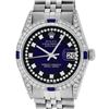 Image 1 : Rolex Mens Stainless Steel Diamond Lugs Blue Vignette & Sapphire Datejust Wristw