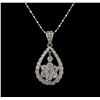 Image 1 : 14KT White Gold 1.11 ctw Diamond Pendant With Chain