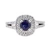 Image 2 : 2.11 ctw Sapphire and Diamond Ring - 14KT White Gold