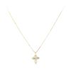 Image 1 : 0.18 ctw Diamond Cross Pendant with Chain - 14KT Yellow and White Gold