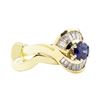 Image 4 : 1.37 ctw Sapphire And Diamond Ring And Band - 14KT Yellow Gold