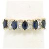 Image 2 : 14kt Yellow Gold 0.98 ctw Sapphire and Diamond Band Ring