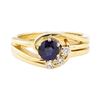 Image 2 : 0.78 ctw Blue Sapphire and Diamond Ring - 14KT Yellow Gold