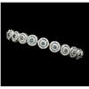 Image 2 : 4.58 ctw Round Brilliant Cut Diamond Bracelet - 14KT White Gold